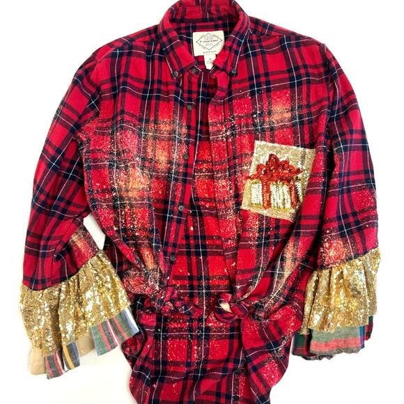 Upcycled button down size M - Picture 3 of 7